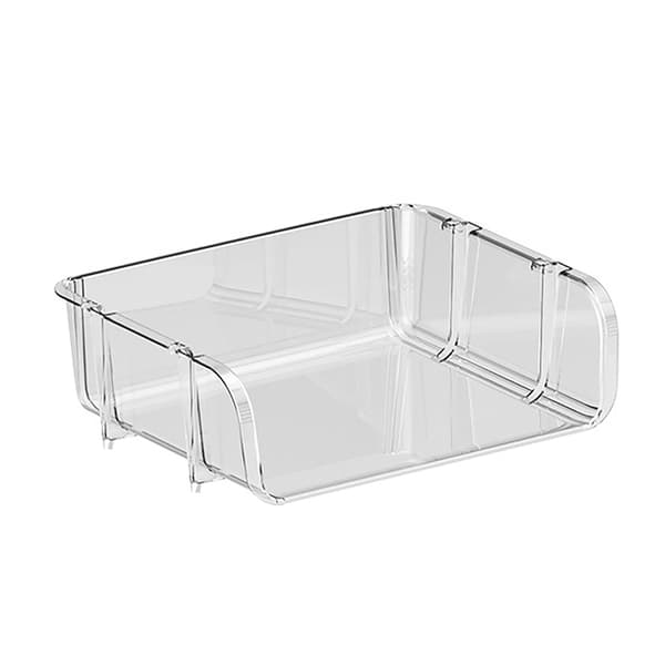 Transparent Desktop Organizer Stackable Storage Shelf for Office Supplies Desktop Organizer S 26.5x20.2x8cm