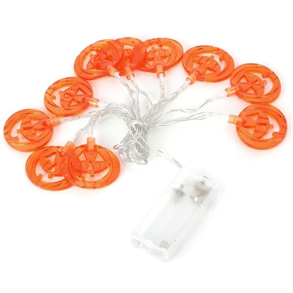 2m flat gresskar lysslynge 10 LED dekorativ Halloween-lampe KLB