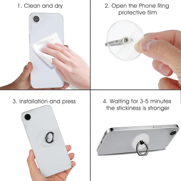 Socket Telefoncover Greb Ringe Holder 2 STK Søde Finger Kickstand Mobiltelefon Beslag Stativ Sammenklappelig Roterbar