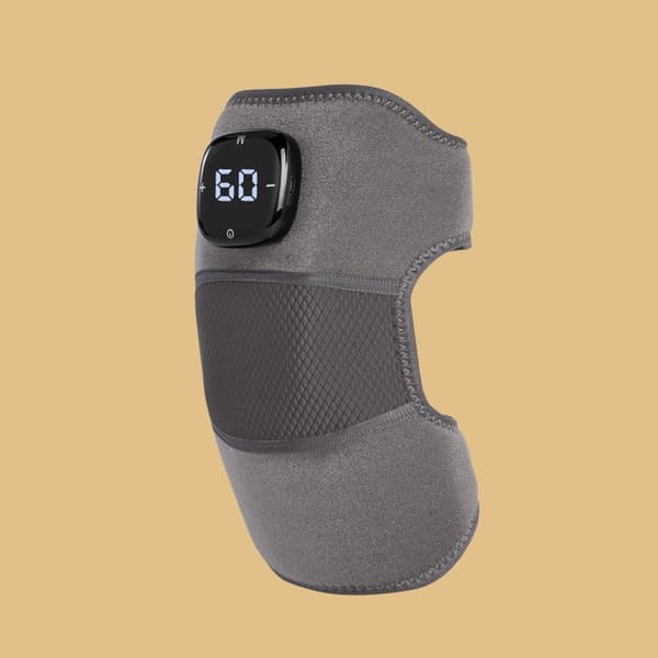 Opvarmet knæmassager med vibration, smart termisk terapi til ledsmerter, kompatibel med smertelindring Grå Grå Grey