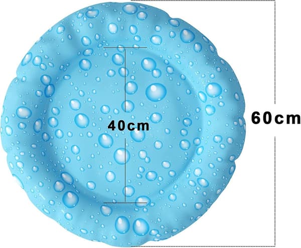 Rund kølemåtte til hunde og katte, 60 cm i diameter, til små og mellemstore kæledyr, til sommer, holder koldt