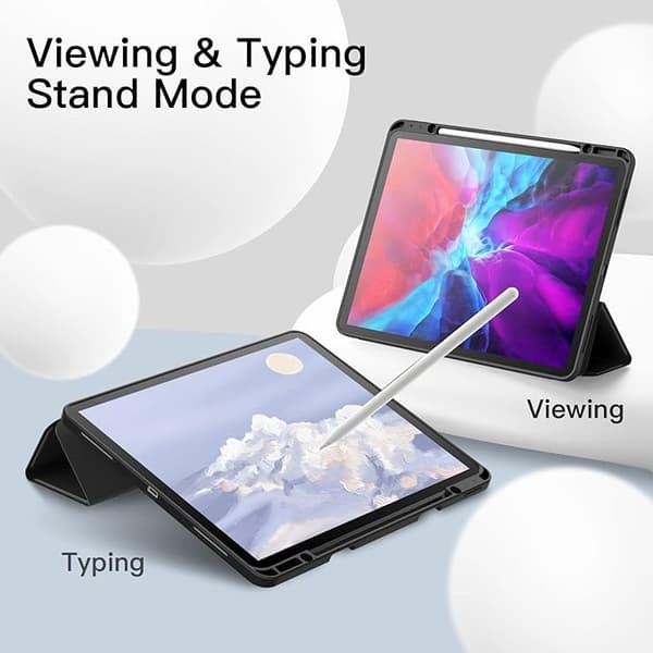 (Sort) 12,9 tommer (2020/2018 model, 4./3. generation) med stylus