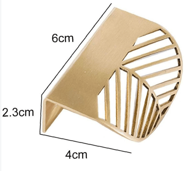 4 st Lådhandtag Bladform 60mm Massiv Mässing Möbelhandtag