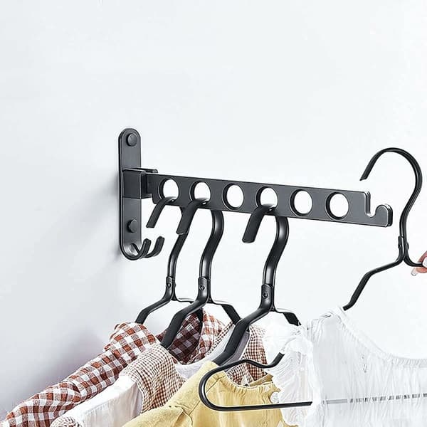 Wall Mounted Clothes Drying Rack, 90° Rotatable Wall Mounted Folding Clothes Rack, for Balcony, Bathroom, Hotel