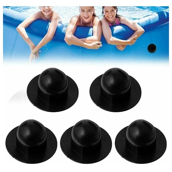 BF Set med 5 pooltömningspluggar (svart)
