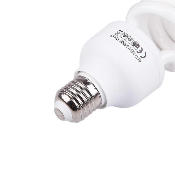 2x Compact E27 220v 5500k 45w Photo Studio Bulb Video Photography Daylight Lamp White