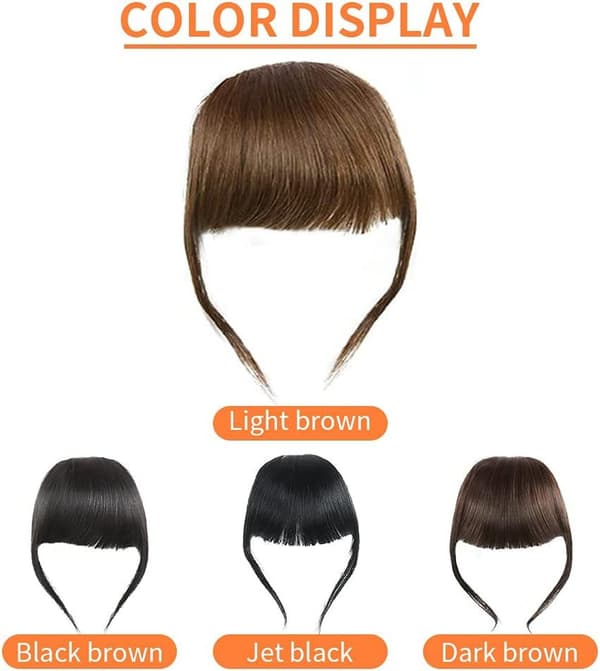 Ljusbrun tjock hårfringe äkta människohår bangs clip in bangs hårförlängning obehandlad lugg