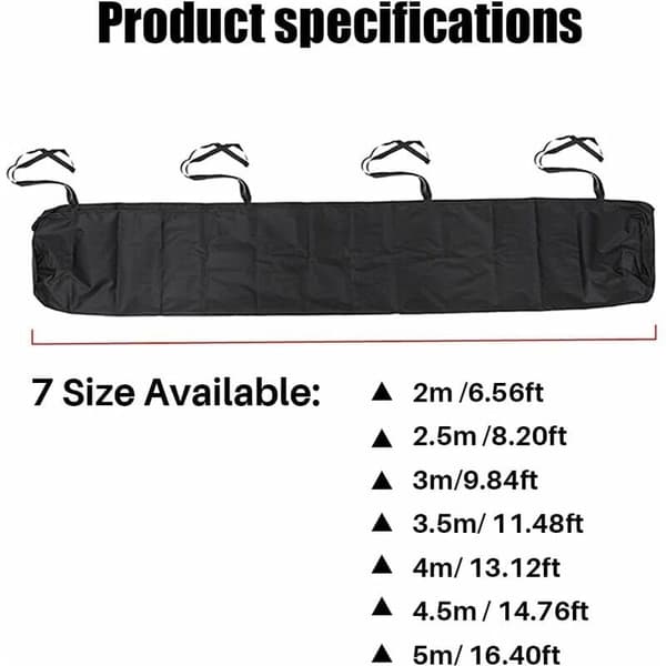 Awning Protective Cover Retractable Manual Awning Storage Cover Waterproof Dustproof Protective Cover for Patio Awning (Grey, 2M)