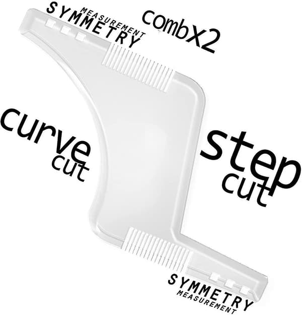 Beard Template, Beard Guide Shaper with Comb, Beard Styling Tool, Symmetrical Beard Templates and Beard Contour Transparent Transparent Transparent