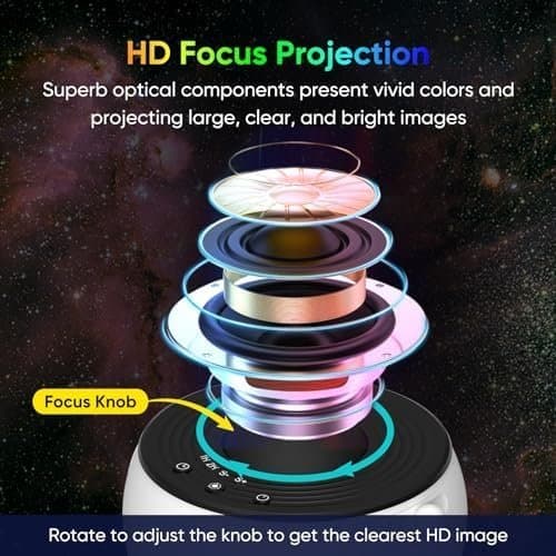 Star Projector with 12 Different Galaxy Patterns White white