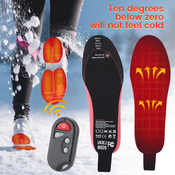 Electric Heated Insoles with Smart Remote Control and Three Speeds