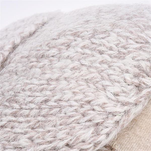 #(Beige) Uldblandede Strikkede To-Formåls Isolerede Fingerhandsker#