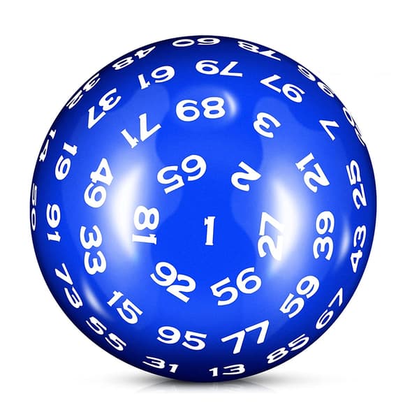En 100-siders Polyhedral Terning D100 Terningesett med Hvite Tall 100