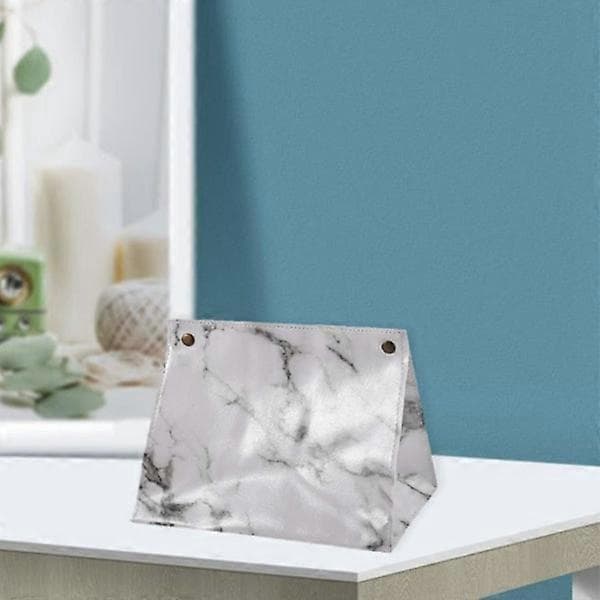 Marmormönstrad Tissue Box PU Läder Hem Bil Servett Pappersbehållare