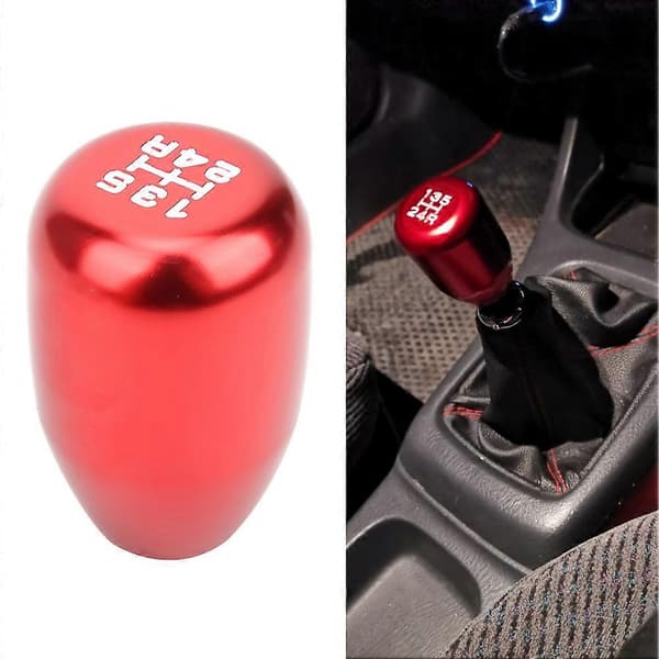 Aluminium 5-gears gearknop Rød Bil Gearstang Universal Modificerede Dele