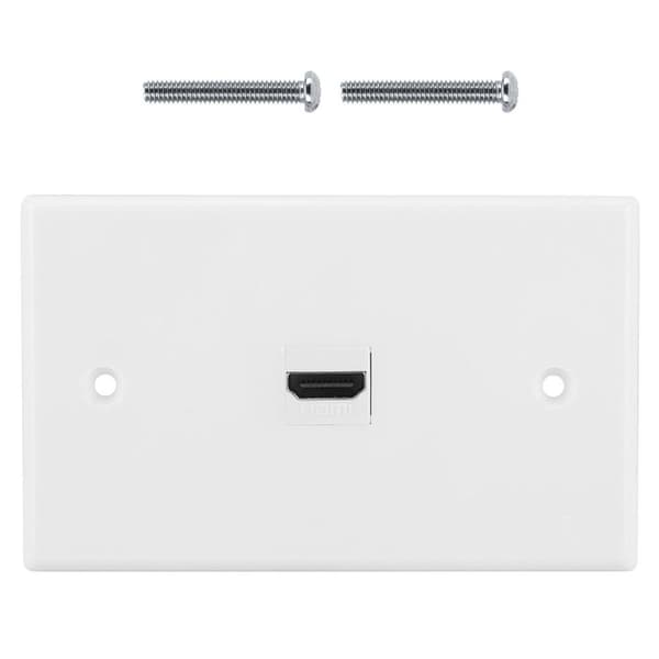 Hvit HDMI-video- og lydadapter med veggplate for KLB