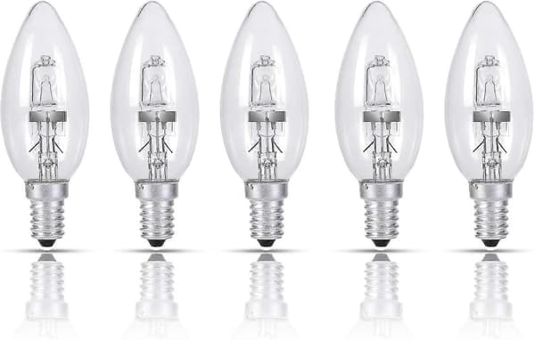 28W Halogenlampor, 5-pack SES E14 Halogenlampa, 350 Lumen, 230V