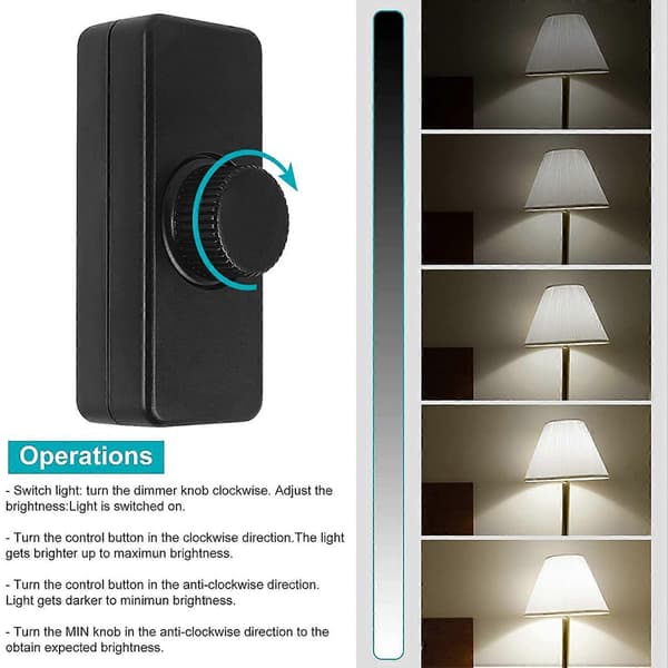 3-100W LED trailing edge lysdæmper (drejelysdæmper), til dæmpbar LED, glødelampe, halogenlampe, 220-240V, CE-stik, sort _MGF