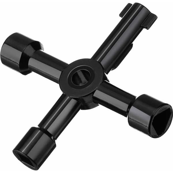 4-way multifunctional electric water meter cabinet key (black)