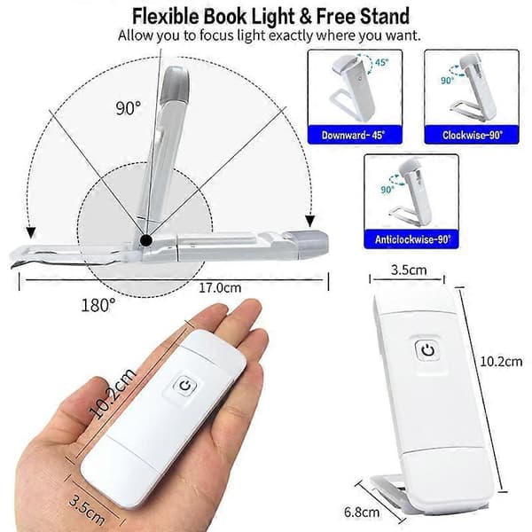 Book Reading Light LED Clip Lamp Rechargeable Eye-Friendly Reading Lamp Brightness Adjustable for Kids Book Lamp