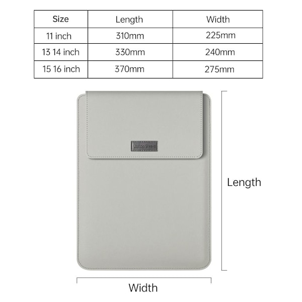 Laptopväska Notebookfodral GRÅ 15.4 15.6 16 TUM 15.4 grå grey 15.4 15.6 16inch-15.4 15.6 16inch