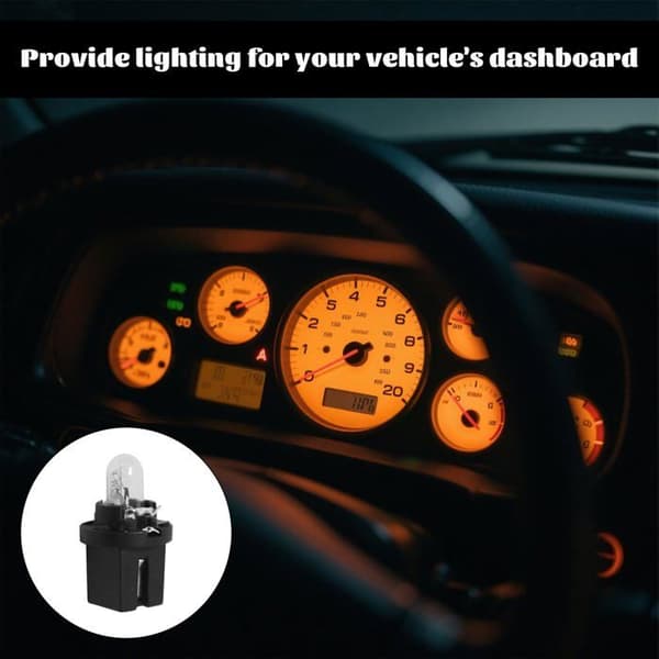 15 T5 B8.5D LED-pærer, lys gul - Dashbord/Sentral kontroll - Bilinteriør