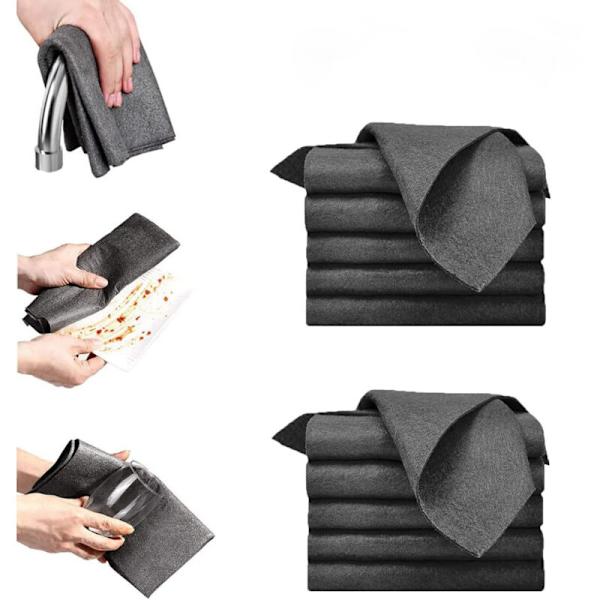 10-pack Reusable Absorbent Cleaning Cloths for Kitchen, 30 x 30 cm