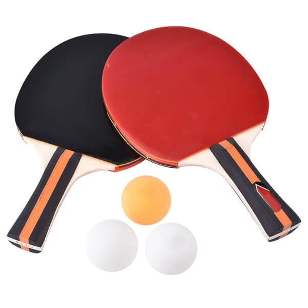 2 professionelle bordtennisbat bærbart sæt med taske og 3 bolde