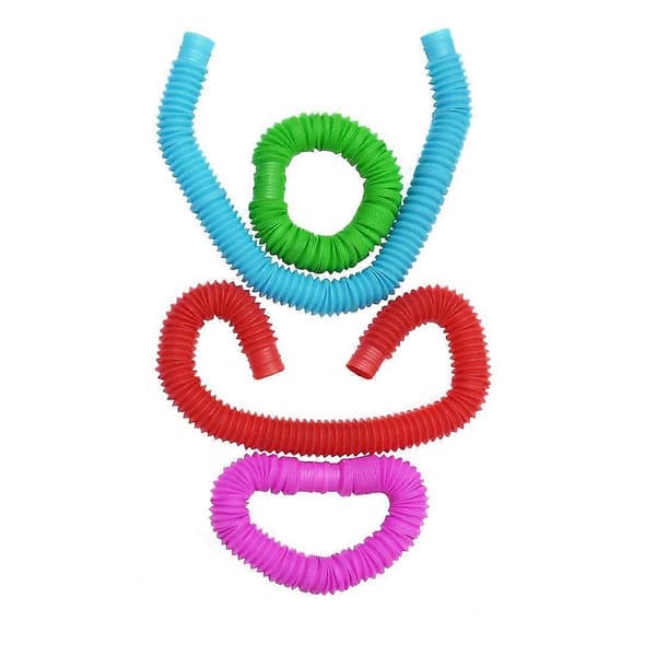 Fidget Pop Tube Legetøj til Børn og Voksne Pop Flerfarvede Rør Sensorisk Legetøj - 4-pak
