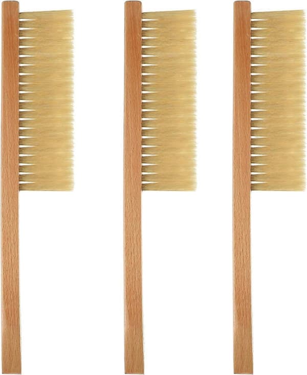 3-pack Bee Brush Wooden Handle, Bristle Bee Brush, Bee Brush Tool with Wooden Handle