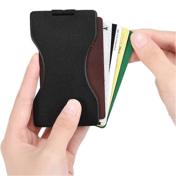 Simple Slim Card Holder - RFID Blocking Credit Card Holder for Front Pocket - Black