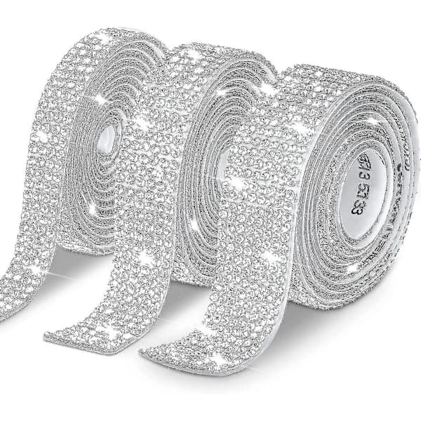 Ruller/6,6 meter selvklebende krystallstrassbånd, diamantteipdekaler