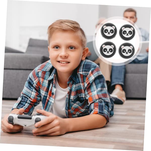 4 stk. tommelfingerkapper til spilcontroller panda-design joystick-beskyttelsesetuier af silikone kompatible ergonomiske joystick-covers letvægtsinstallation -