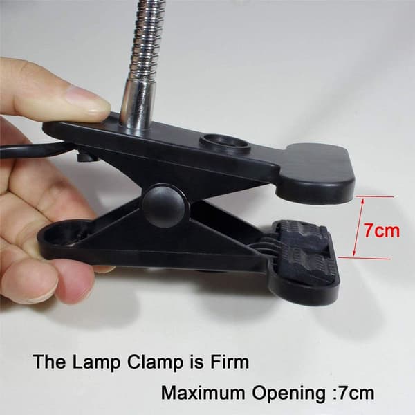 Sort klemmelampeholder med afbryder til skildpadder, lampeholder KLB