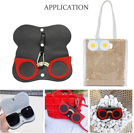 Soft Glasses Case Leather Eyeglass Case Portable Travel Glasses C