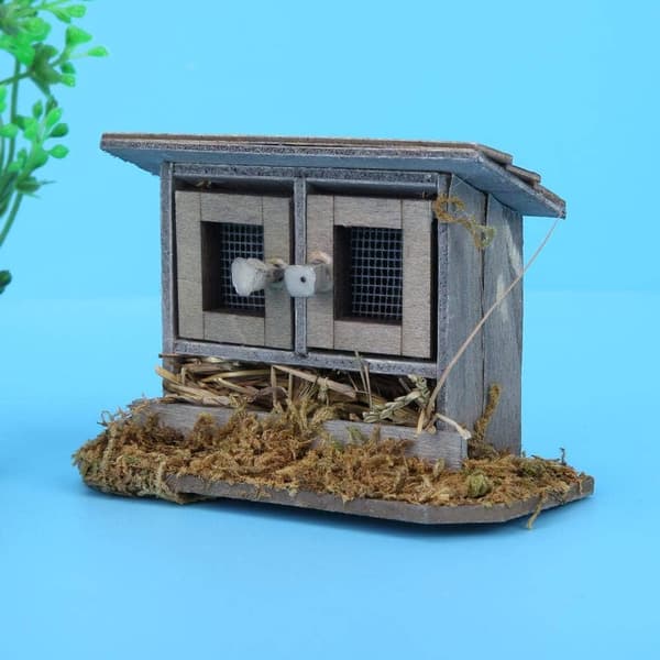Dockhus Tillbehör 1/12 Miniatyr Trädgård Hönshus för Dockhus W