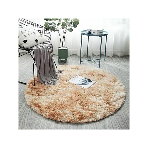 Blød, fluffy indendørs tæppe mørkegrå - 160x160cm