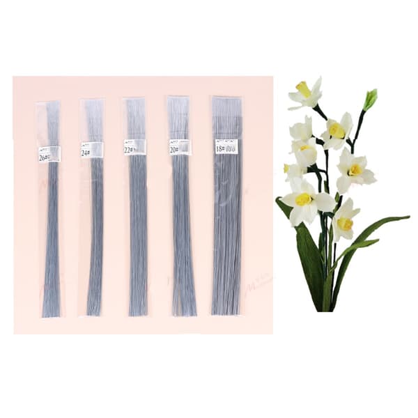 Sølv Blomstertråd - 40 cm, 100 stk. - Perfekt til DIY Blomsterarrangementer & Håndværk