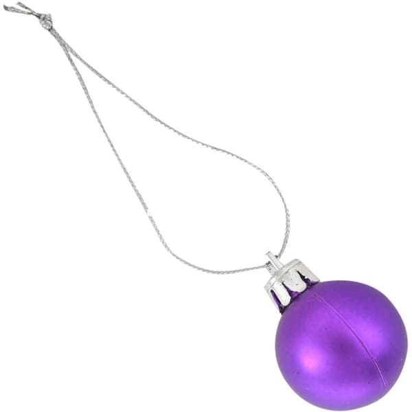 24 st enkla, eleganta lila glänsande julgranskulor