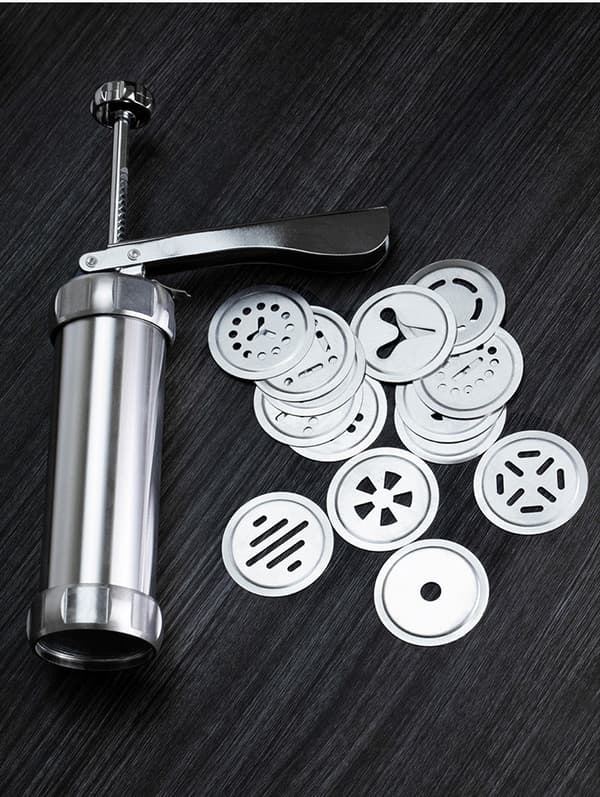Cookie Press Set (20 Pieces), Baking Tools, Aluminum Alloy Nozzle, Fondant Bean Press for Baking