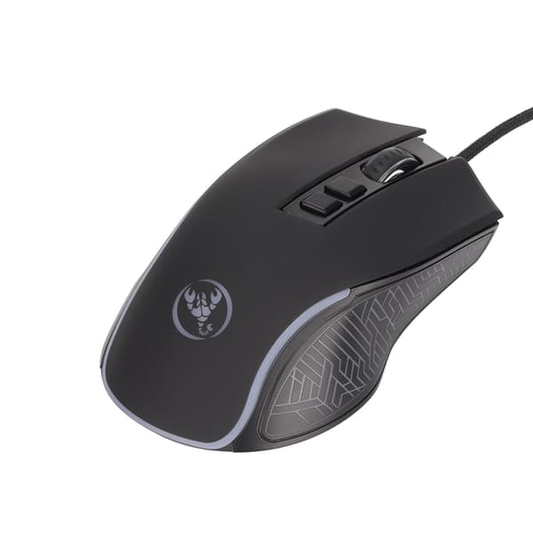 Mekanisk mus Farverig glans Justerbar 3600 dpi RGB Ergonomisk kablet gamingmus til bærbare computere Sort