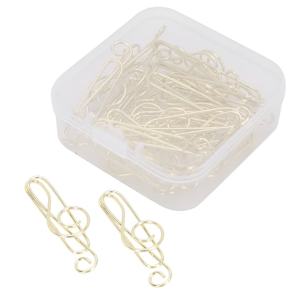 20 Pcs Musical Note Paper Clips Music Folder Shape Creativity Modeling Metal Craft Material Gold