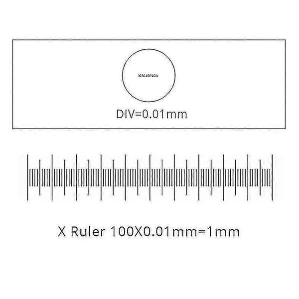 25*75mm 0,01mm Mikroskop Objektmikrometer Kalibrera Mikroskopglas med En Skala