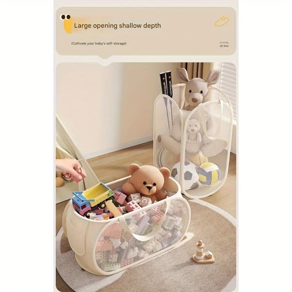 Large Toy Storage Basket, Transparent, Divided Compartments, Durable Horizontal Horisontell