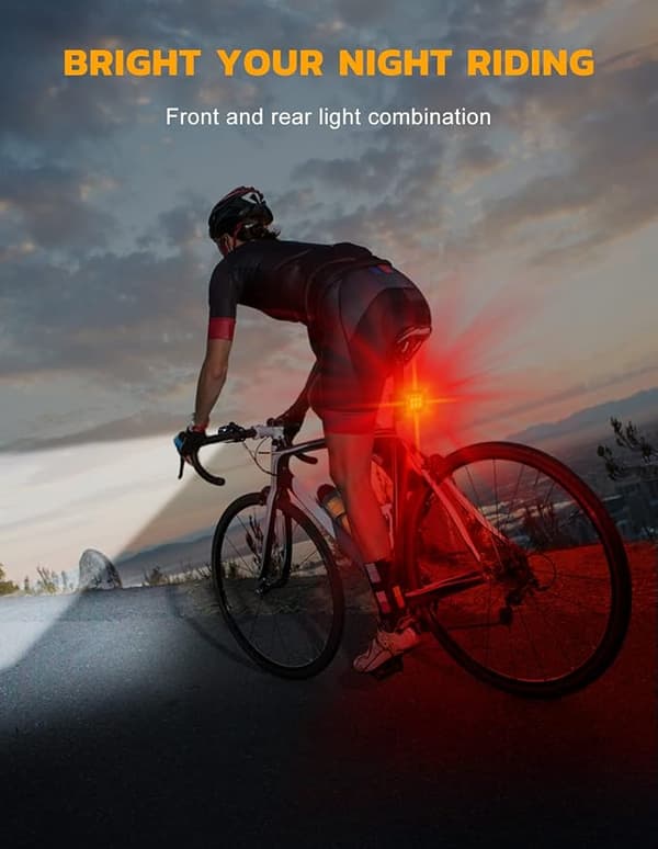 Bike Light Set, USB Rechargeable Waterproof IP65 Bicycle LED Light-FX-