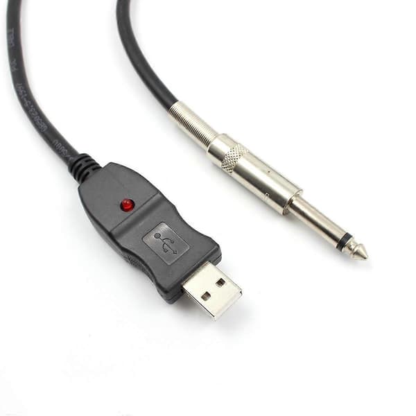 3 meter USB-gitarkabel 6,3 mm Jack til USB-tilkobling Instrumentkabeladapter