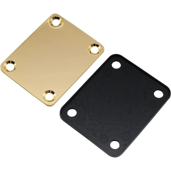 Metallhalsplatta för Fender Stratocaster Telecaster elgitarr eller bas, guld