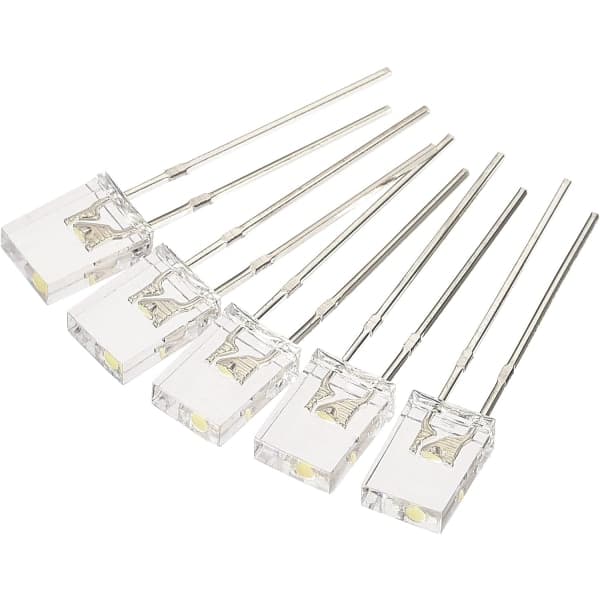 2x5x7mm LED-lampa, 150 st Rektangulär Klar LED för Elektronisk Komponentindikator, Röd