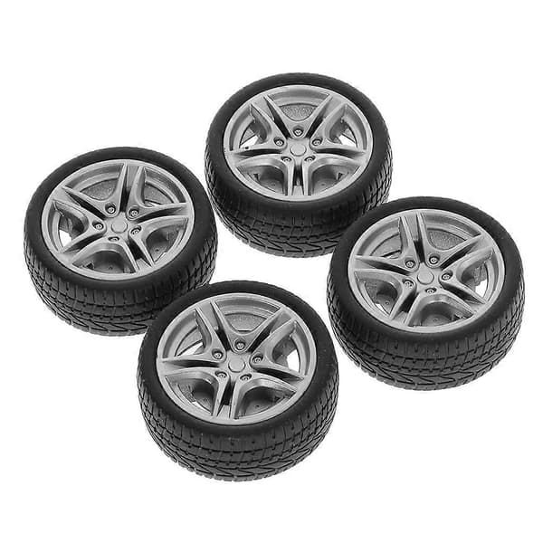 4 stk 48 mm simuleringsgummihjul dæk hjul legetøjsmodel DIY RC reservedele