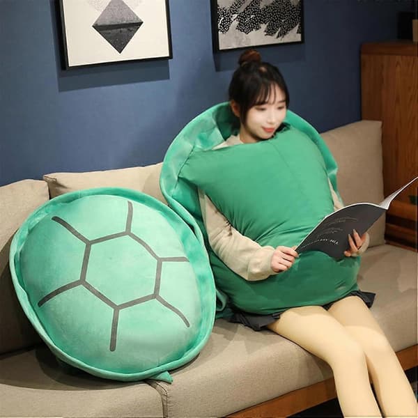 Cute Multifunctional Giant Wearable Turtle Shell Pillow, Suitable for Synthetic Humans, Giant Turtle Shell Pillow for Adults 80CM 80CM